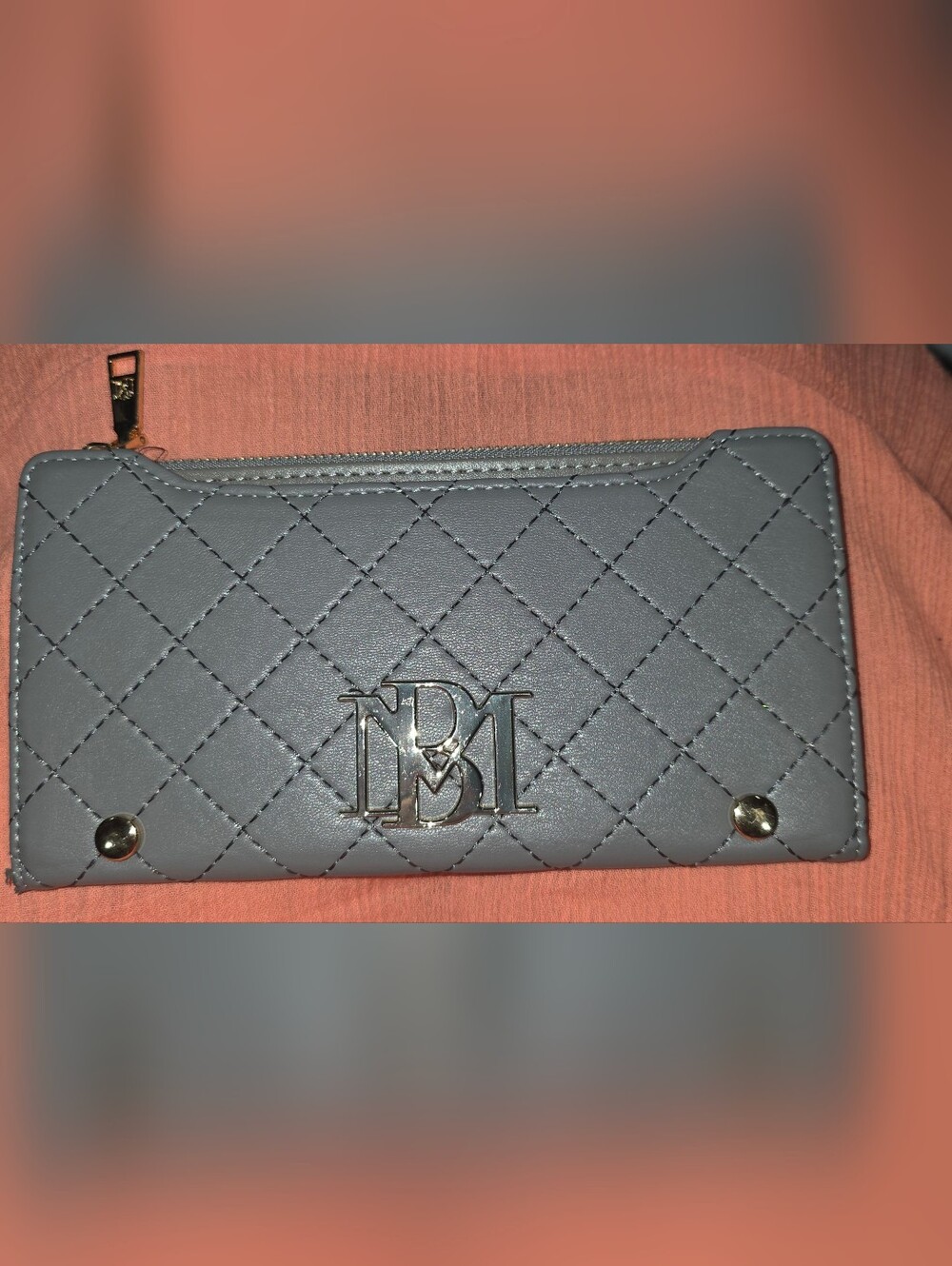 Badgley Mischka Gray Bi-Fold Card Holder Wallet with Subtle Logo